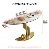 WOOOFA Modern Gold Console Table, Entryway Table with Smart Sensor Lights