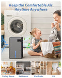 Dehumidifier, 95 OZ Dehumidifiers for Home (800 sq.ft), Quiet Small Dehumidifiers for Bedroom Bathroom Basements Closet RV, Auto Shut Off, Two Working Models and 7 Colors LED（Gery）