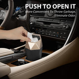 OUDEW Car Trash Can with Lid - 2-Pack, Interior Accessories for Vehicles, Leakproof Garbage Can with 30 Detachable Trash Bags, Multipurpose Organizers
