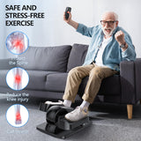Under Desk Elliptical Machine for Senior Mini Elliptical Leg Exerciser with Remote Control Portable Electric Seated Foot Pedal Exerciser for Home Office
