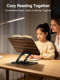 Tounee Adjustable Book Stand with 360° Swivel Base,Matte Black