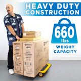 Mount-It! Heavy Duty Folding Hand Truck Dolly Platform Truck, 660 lb Flatbed Cart with Wheels