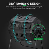 Compost Tumbler Bin 43 Gallon Dual Chamber Compost Bin - Ludes Gardening Gloves