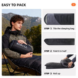 Sleeping Bags for Adults Warm Weather Backpacking Compact Lightweight Camping Sleeping Bag with Compression Sack for Kids Girls Camping Essentials Gear for Hiking Travel Climb Outdoor Indoor 3lb Black