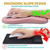 Hokafenle 2 in 1 Ergonomic Mouse Pad Wrist Support & Wrist Rest for Computer Keyboard Set, with Relieve Carpal Tunnel Pain Massage Bulge and Full Memory Gel Design (2In1 Set, Pink)
