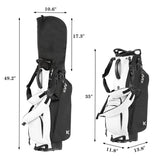 Lightweight Golf Stand Bag with 7 Way Full-Length Dividers (Black/White) KVV