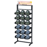 ztysn Large Hat Rack Stand - 6 Tier Adjustable Ball Cap Storage Organizer With 18 Plate Tray for 180 Baseball Hat,Standing Coat Rack, Commercial Home Use, Black Metal Shelving