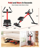 Yoleo Multi-Functional Ab Machine, Foldable Ab Workout Equipment, Ab Trainer Machine for Stomach Workout, Ab Crunch & Rowing Machine