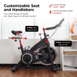 EFITMENT Magnetic Exercise Bike, Ultra-Stable Stationary Bike with Quiet Belt Drive, Indoor Cycling Bike for Home Cardio Workout, LCD Monitor IC014