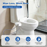 Hibbent Ultra-Slim Bidet Attachment for Toilet, Non-Electric Self Cleaning Bidet Toilet Seat, Adjustable Fresh Cold Water Pressure Bidet Sprayer, Retractable Dual Nozzles for Rear & Feminine Wash