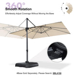 PURPLE LEAF Patio Cantilever Umbrella 10' x 13' Large Space for Pool Beige
