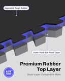 AIRHOP 0.79in Thick 24 Sq Ft Exercise Equipment Mats, 6 Tiles Upgraded Rubber Top with High Density EVA Foam, Large Interlocking Puzzle Gym Flooring for Home Gym, Heavy Weight Workout,Black