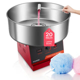 FOHERE 20 Inch Electric Cotton Candy Machine, 1100W Cotton Candy Machine For Kids,Cotton Candy Maker with Stainless Steel Bowl and Sugar Scoop,Candy Floss Maker,Home, Party, Birthday, Festival