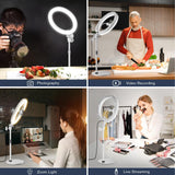 Desk Ring Light with Stand for Computer, Zoom Lighting for Computer