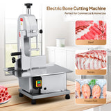 ROVSUN 750W Electric Bone Saw Machine,0.16-7.9Inch Cutting Thickness Frozen Meat Cutter with 6 Saw Blades, Commercial Bandsaw Machine Stainless Steel 18.5 x 12.4 In Table for Chicken Fish Beef