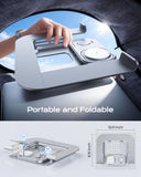 Meifigno Laptop Stand for Desk with Wireless Charging Station Base, Foldable Aluminum MacBook Stand
