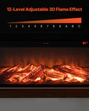 VEVOR 65.5 inch Freestanding Fireplaces, 1500W 5120BTU Fake Electric Fireplace Stove Heater with Mantel, Overheating Protection, Adjustable Flames,Timer, Remote, for Living Room,Bedroom