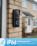 AUE Doorbell Camera Wireless, 2K HD Video Doorbell with Ring Chime, Battery Operated, Night Vision, 2-Way Audio, PIR Motion Detection, 2.4Ghz WiFi, IP66 Waterproof