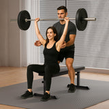 WECENI Black Flat weight Bench, Bench workout, Easy Assembly for Training Bench Press with adjustable height, 600LBS gym bench for Full Body Workout