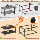 ZenStyle Industrial Coffee Table with Storage Shelf for Living Room, Wood Look Accent Furniture with Vintage Wooden Board Stable Metal Frame Cocktail Table 2-Tier Tea Table (Black, 31.5in)