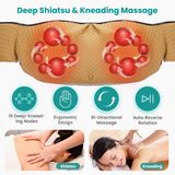 Nekteck Shiatsu Neck Massager with Heat for Pain Relief Deep Tissue, 2026 Upgraded 3D Back Shoulder Kneading Massage Pillow, Relaxation Gifts for Him Her Mom Dad Mother's Day, Beige (NOT Cordless)