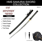 Hand Forged 1045 Carbon Steel Damascus Geometric Katana Full Tang Sword