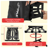Portable Folding Laptop Stand - Standing Table with Adjustable Angle, Foldable Height and Four Prong Anti-Slip Tray for iPad