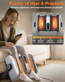 JZBRAIN Shiatsu Foot Massager Machine with Heat : Deep Kneading Calf Massager with Vibration for Plantar Fasciitis, Neuropathy, Pain Relief, Circulation - for Home and Office Use