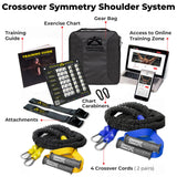 Crossover Symmetry Shoulder System Includes Two Sets of Resistance Bands Attachments Training Guide Exercise Chart Online Workouts for Home Fitness Rehab Rotator Cuff Exercises (Elite, Door Belts)