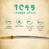 Hand Forged Folded Damascus Steel Plum Blossom Sunburst Wakizashi Sword