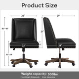 Upholstered Armless Office Chair Faux Leather Swivel Home Desk Office Chair