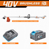 RB 17" Cordless String Trimmer, 40V Lithium Battery Weed Wacker with 4.0Ah Battery & Fast Charger & .095'' line, 2 in 1 Grass Trimmer and Edger