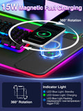 XL RGB LED Gaming Mouse Pad with 15W Magnetic Wireless Charging