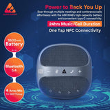 Wireless Conference Microphone with Speaker | Bluetooth, USB & 4 Mics | 360° Pickup Upto 4M Audio Array