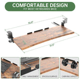 UPGRAVITY Extra Large Keyboard Tray Under Desk Rustic Vintage Brown