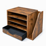 Wooden Desk Organizer with Drawers, Office Paper Mail and Organizer Wood