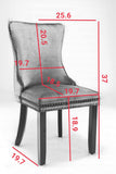MOOLSUN Velvet Dining Chairs Set of 4, High Back Side Chairs, Modern Padded High-End Tufted Upholstered Chairs with Button-Tufted Back & Rear Pull Tabs, Solid Wood Legs D-Gray(Solid Wood Legs)