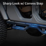 OEDRO Running Boards Compatible with 2019-2026 Chevy Silverado/GMC Sierra 1500 Double/Extended Cab, 2020-2026 2500HD 3500HD, Two Stairs Square Side Steps Rails, Black Steel Nerf Bars
