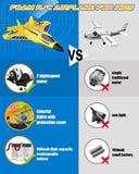 ANTSIR RC Plane F22 RC Airplane, 2. 4GHz Foam Remote Control Airplane with Gyro Stabilizer/LED Light/2 Rechargeable Batteries Easy to Fly RC Glider Jet Toy for Kids Boys Adults Beginners (Yellow)