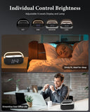 COLSUR Bluetooth Speaker with Wireless Charger, FM Radio, Dimmable LED Night Light, Stereo Sound Dual Wireless Speakers, 2500mAh Portable Speaker for Home Decoration, Bedroom, Office, Gift