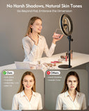 Desk Ring Light with Stand for Computer, Desk Light for Video Recording