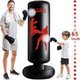 Freestanding Punching Bag for Adults, Kick Boxing Bag with Stand for Adults, Blow up Punching Bag for Kids 12-14 ULLIKI