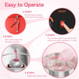 ROVSUN 21 Inch Cotton Candy Machine Cart, Commercial Cotton Candy Maker Machine Candy Floss Machine w/Stainless Steel Bowl, Sugar Scoop and Large Storage Drawer for Home Party Carnival, Red