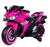 12V Electric Ride On Motorcycle for Kids, Training Wheels, Full Hand Drive Motorbike Toy, Perfect for Boys and Girls (3-8 Yrs) (Pink)