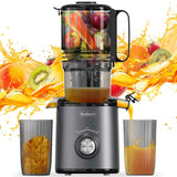 Budsom Cold Press Juicer Machine: 300W Slow Masticating Juicer for Whole Fruits & Vegetables, 5.3" Wide Feed Chute, High Juice Yield