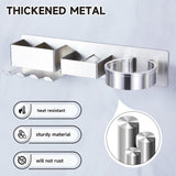 Oukimly Hairdryer Holder Wall Mounted Hair Straightener Holder, Blow Dryer Holder, Metal Hair Tool Organizer for Straighteners, Hair Dryer, Brush, Curling Iron (Silver)