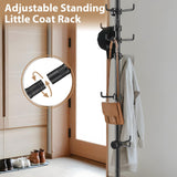 SCoat Rack Freestanding, 56 to 125 inch Adjustable Tension Rod Coat Hanger with 12 Hooks for Hanging Coat Sempicad