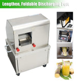 EQCOTWEA Commercial Sugarcane Juicer Machine 3-Roller Stainless Steel Sugar Cane Press Extractor 110V AC & 24V DC Dual Power Vertical Juice Press with Transformer for Sugarcane Juice Shop Home Use