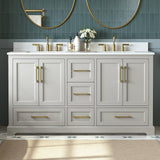DELUXE LIVING 60 Inch Bathroom Vanity with Double Sink Combo, Greige