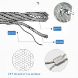 SHINGJING Flexible Rope Net,Rope net Made of 304 Stainless Steel,Pet Fence for Balcony, Safety Protection Net Tools, Outdoor Construction Fence,for Animal Barrier (Size : H3xL16m/H9.84xL52.49ft)